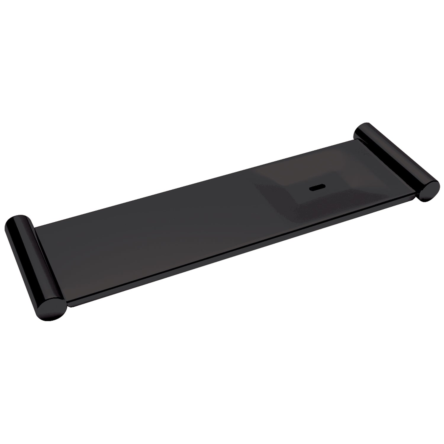 Matte Black Shelf with Soap Dish 400mm Centres 100mm Projection