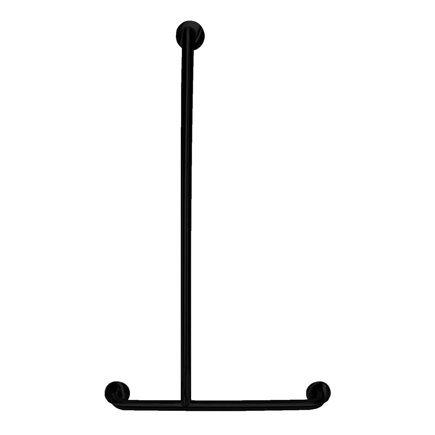 Shower Grab Rail Powder Coated Matte Black LH 660mm x 1100mm