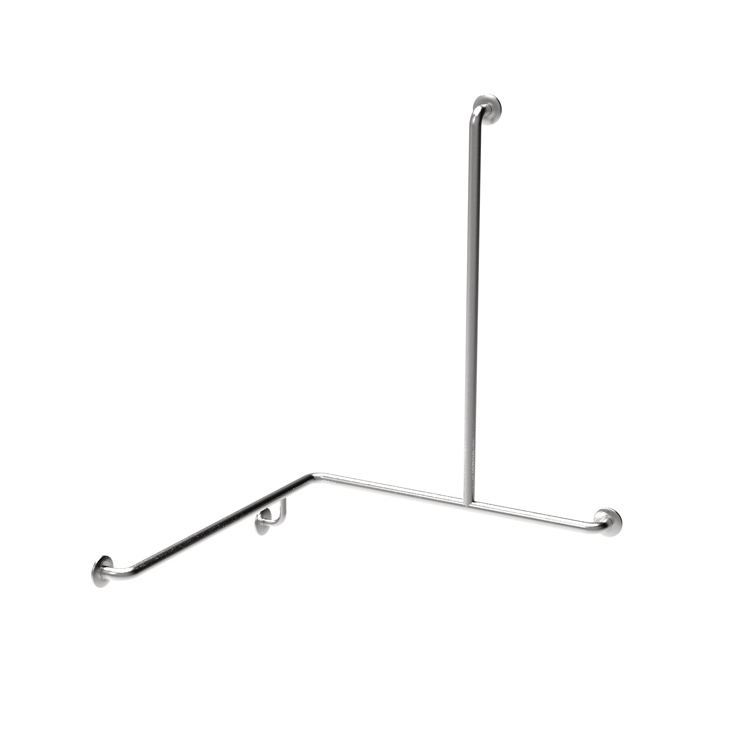 Shower Corner Grab Bar with Vertical Rail LH 900 x 900 x 1100