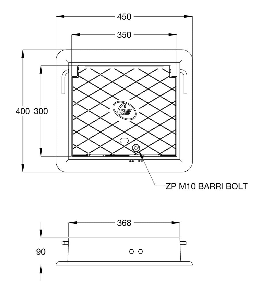 Extra for Barri Bolt Lock on 300x350 Hinged Meter Box