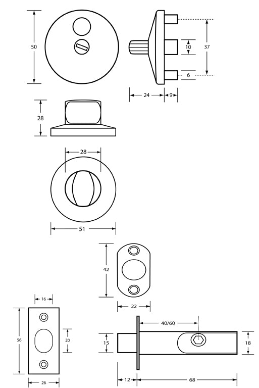 Morticed Safety Lock & Indicator Set - Concealed Fix