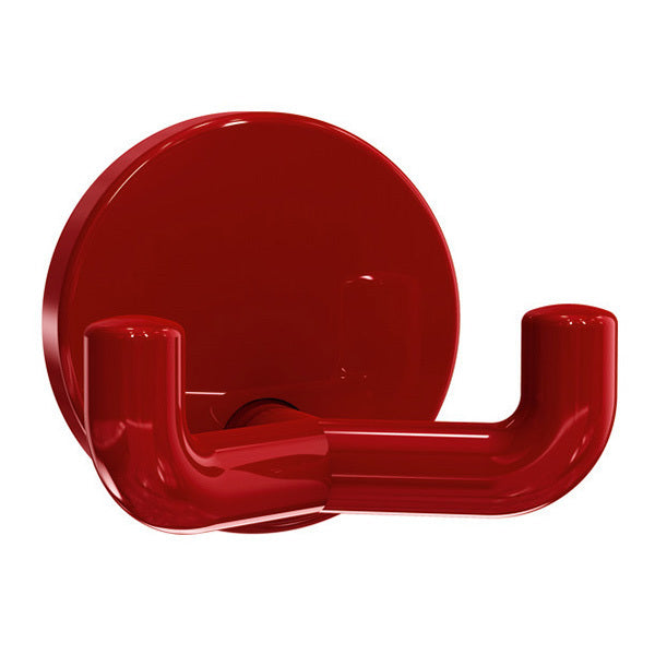 HEWI Double Hook DIA=50mm with Rose Fixing - Ruby Red