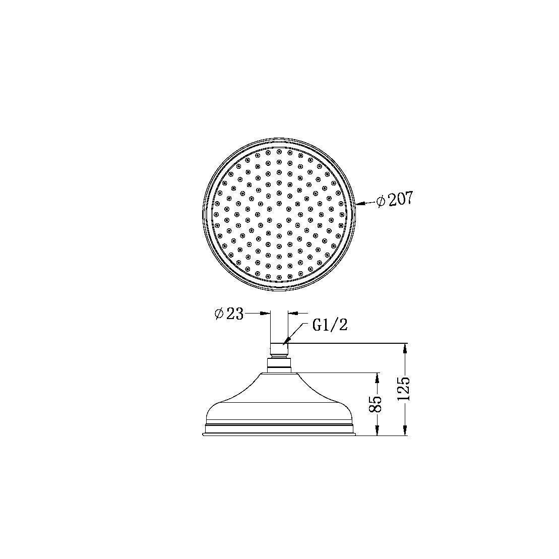 York 200mm Shower Head