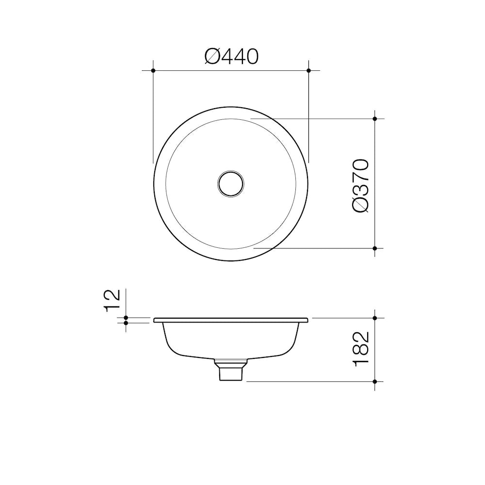 Liano II 440mm Round Under/Over Counter Basin – Matte White