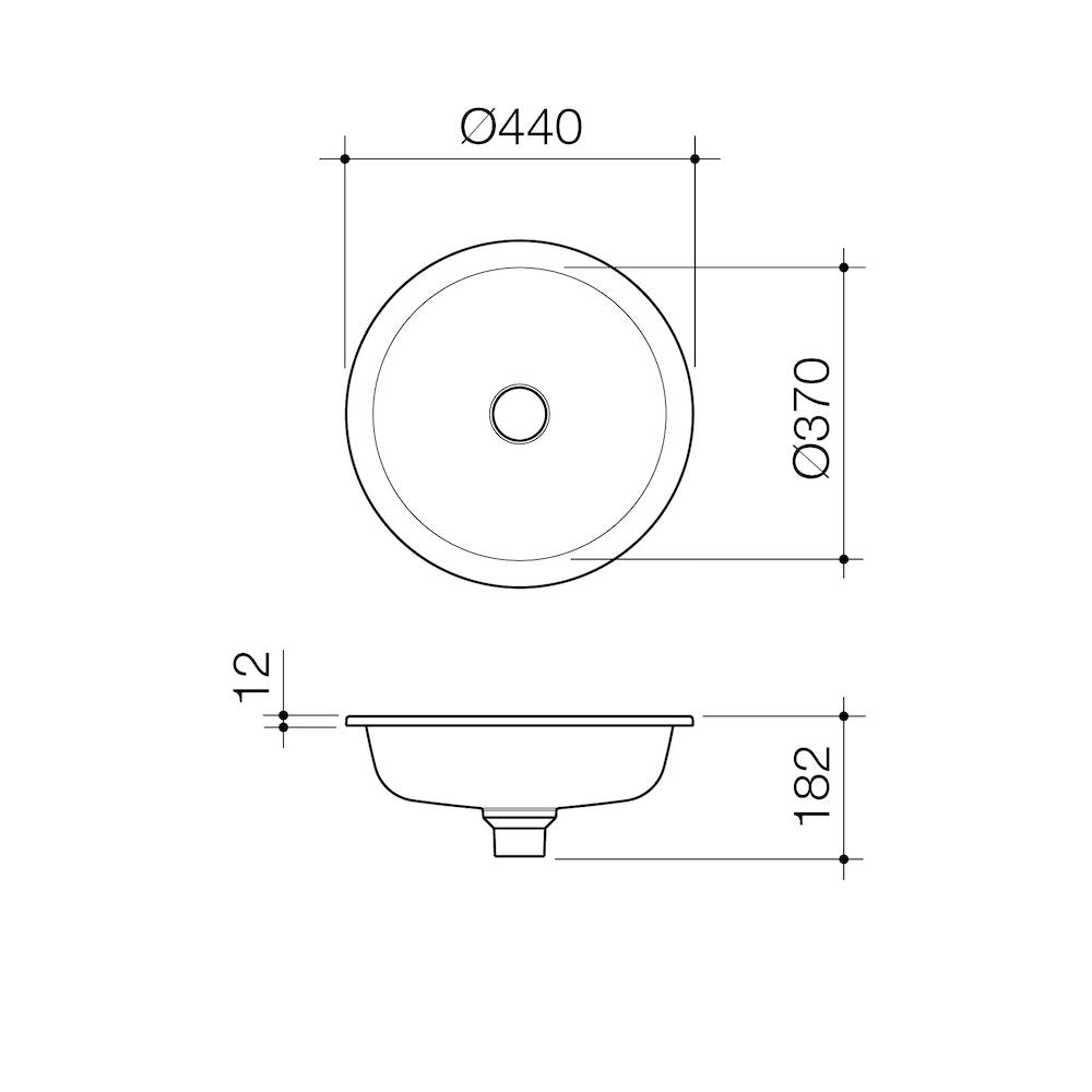 Liano II 440mm Round Under/Over Counter Basin – Matte Grey