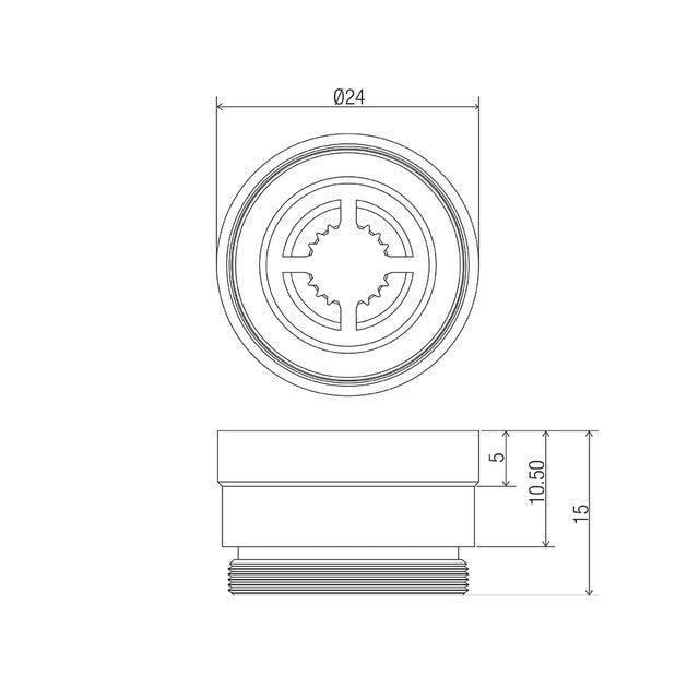 Aerator Flow Control Adaptor Male  Wels 6 Star - 4.5 L/min