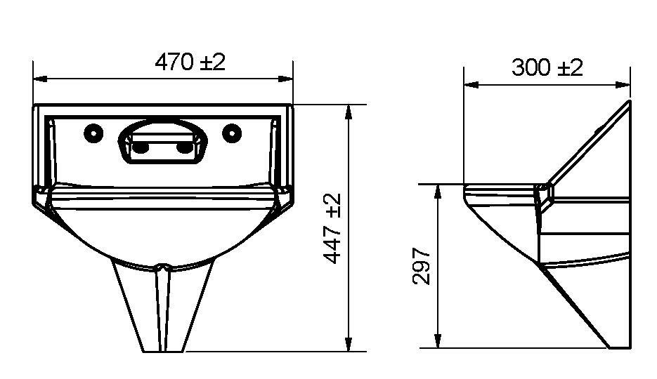 Wallgate Anti-Ligature, Anti-Vandal Solid Surface High Secure Basin; 2 Out; 2 Infra-Red Activation -