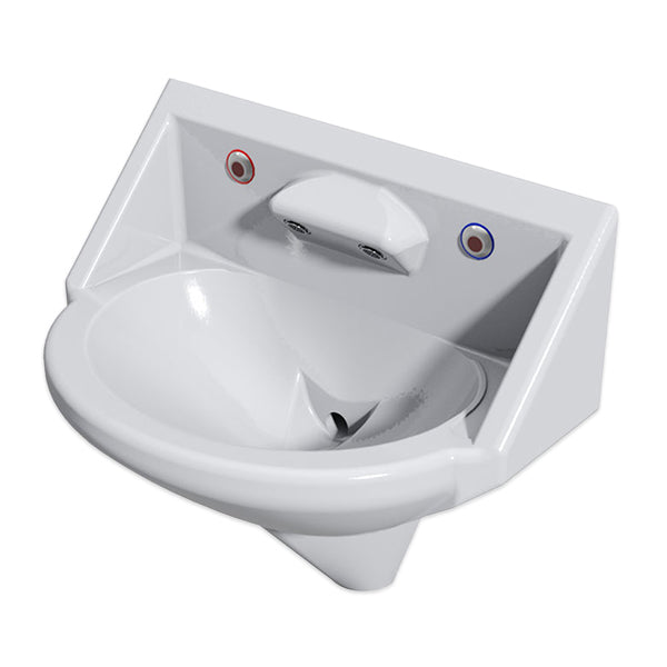 Wallgate Anti-Ligature, Anti-Vandal Solid Surface High Secure Basin; 2 Out; 2 Infra-Red Activation -