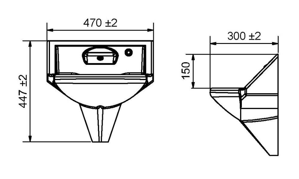 Wallgate Anti-Ligature, Anti-Vandal Solid Surface High Secure Basin; 1 Outlet, 1 Infra-Red Activatio