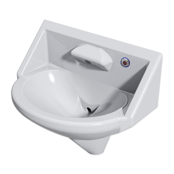 Wallgate Anti-Ligature, Anti-Vandal Solid Surface High Secure Basin; 1 Outlet, 1 Infra-Red Activatio