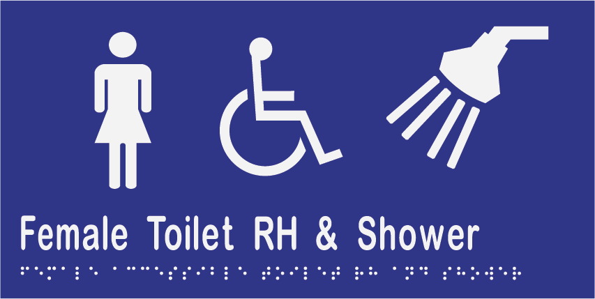 Female Accessible Toilet & Shower RH 300mmW x 150mmH