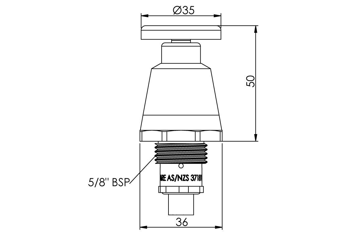 Spare Part Spring Action Top Assembly to suit Foot Op Push Button