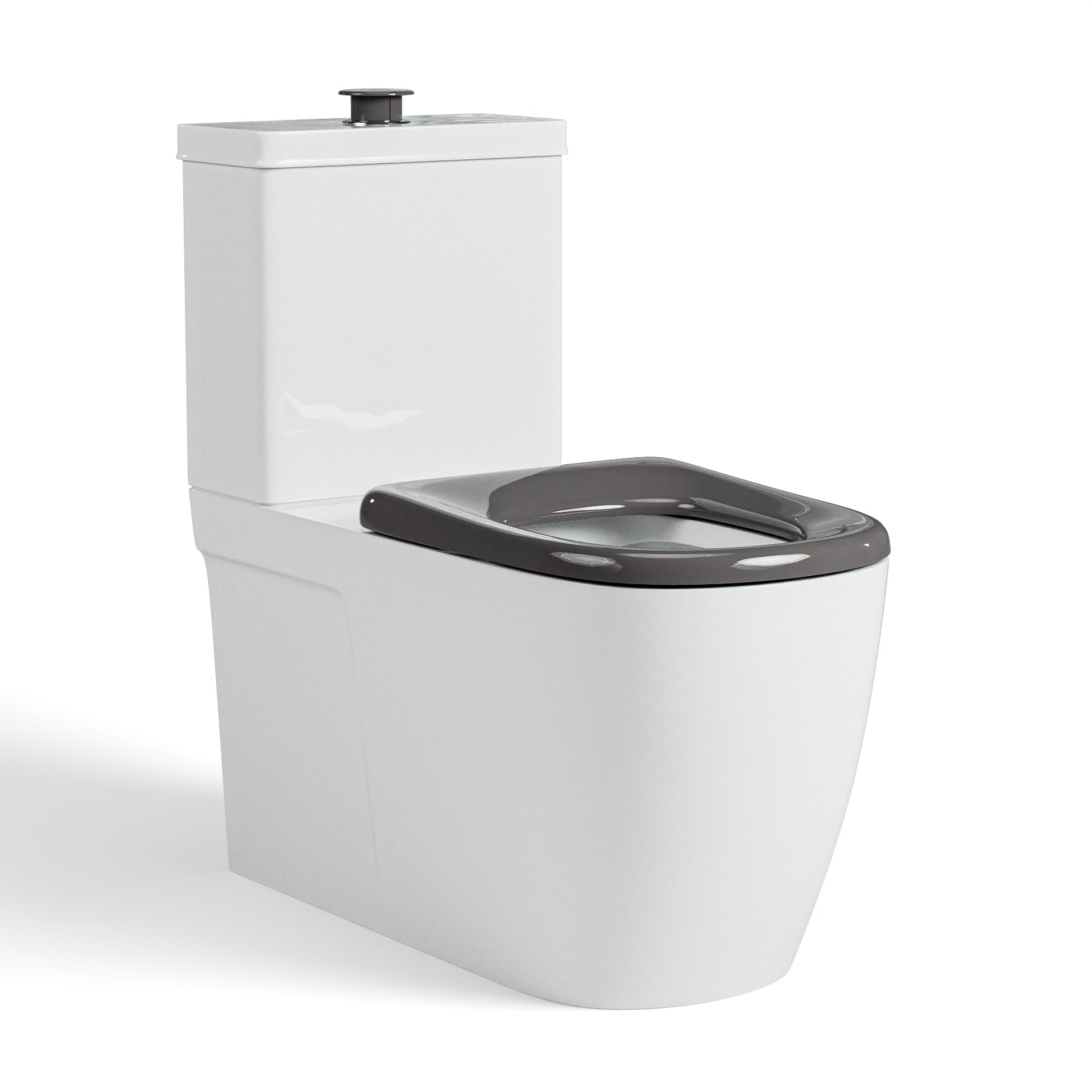 Disabled Back to Wall Rimless Toilet with Grey Seat and Grey Buttons - NDIS SDA