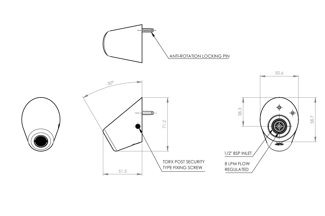 The Custodian® Wall Mount Basin Outlet