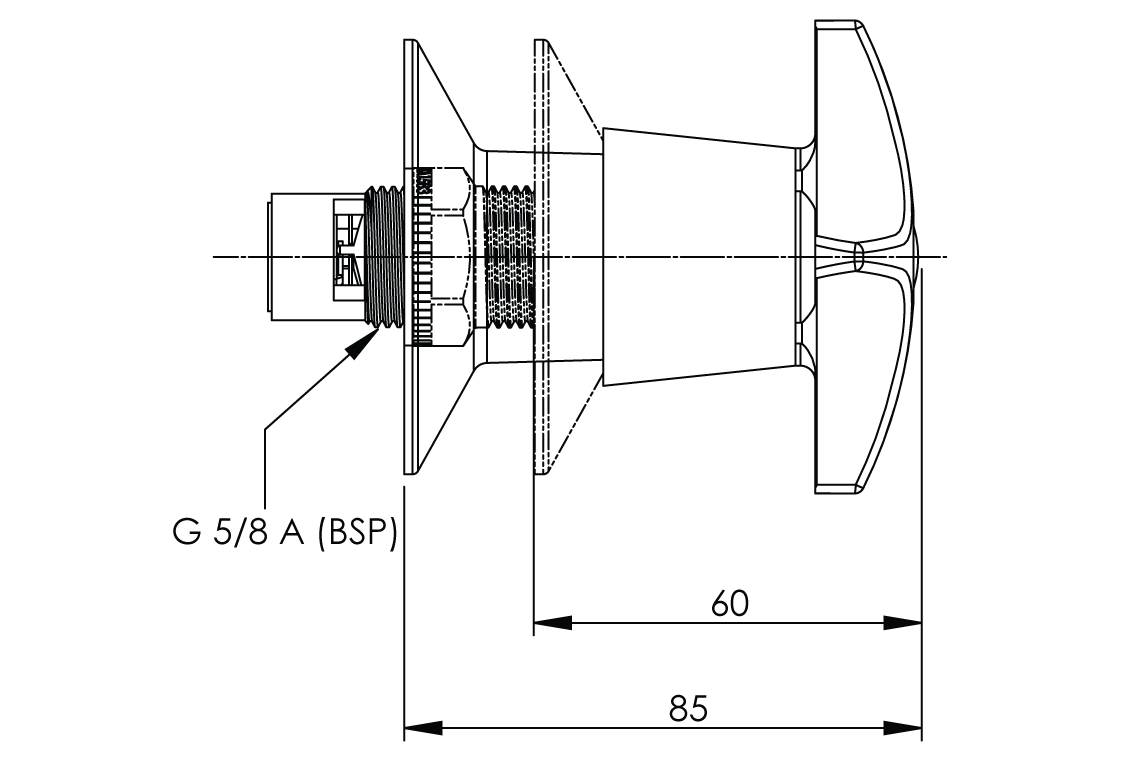 Concealed Spindle Recess Adaptor (Wall Top Assembly)