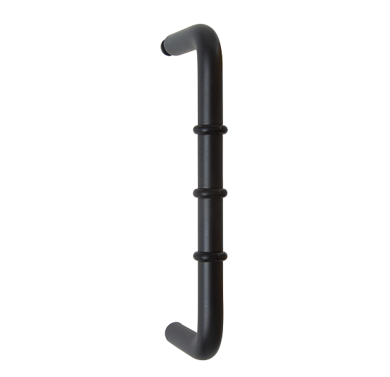 D-Pull Handle with Rubber Stopper in Designer Black