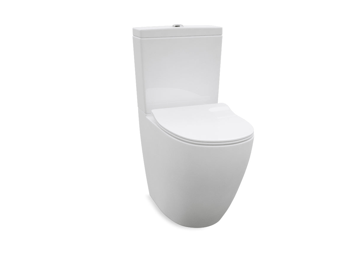 Enware Wall Faced Rimless Close-Coupled Toilet Suite – Raised