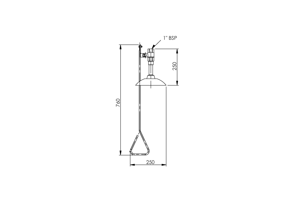 Emergency Ceiling Mounted Hand Operated Deluge Shower