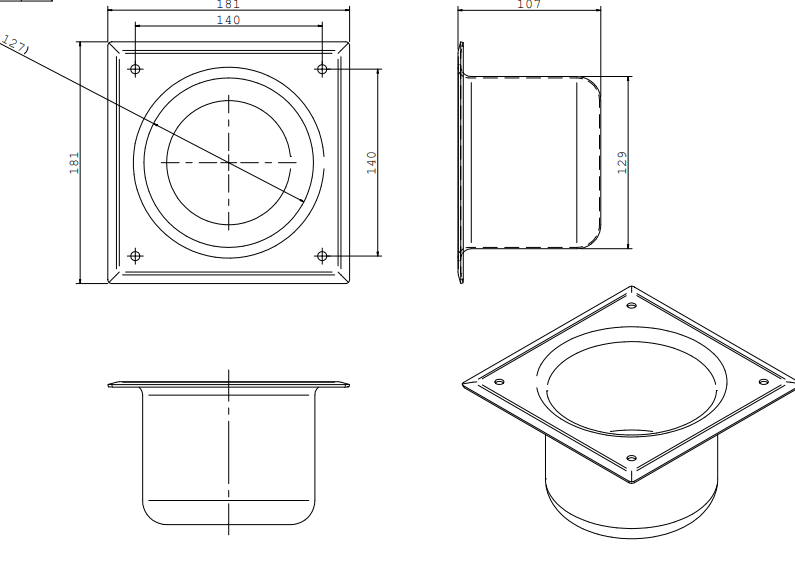 Anti-Ligature Recessed Toilet Roll Holder in Satin Stainless Steel