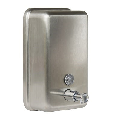 Vertical Soap Dispenser in Satin Stainless Steel