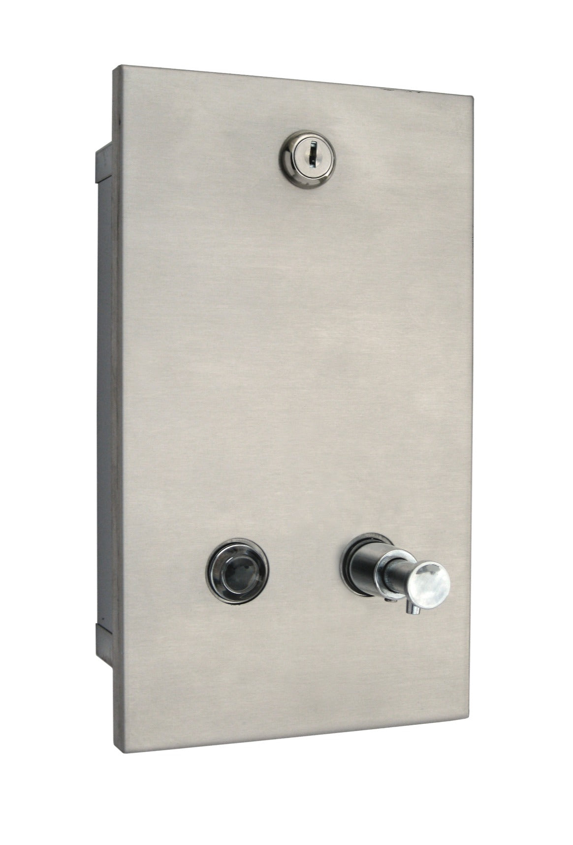 Recessed Vertical Soap Dispenser in Satin Stainless Steel