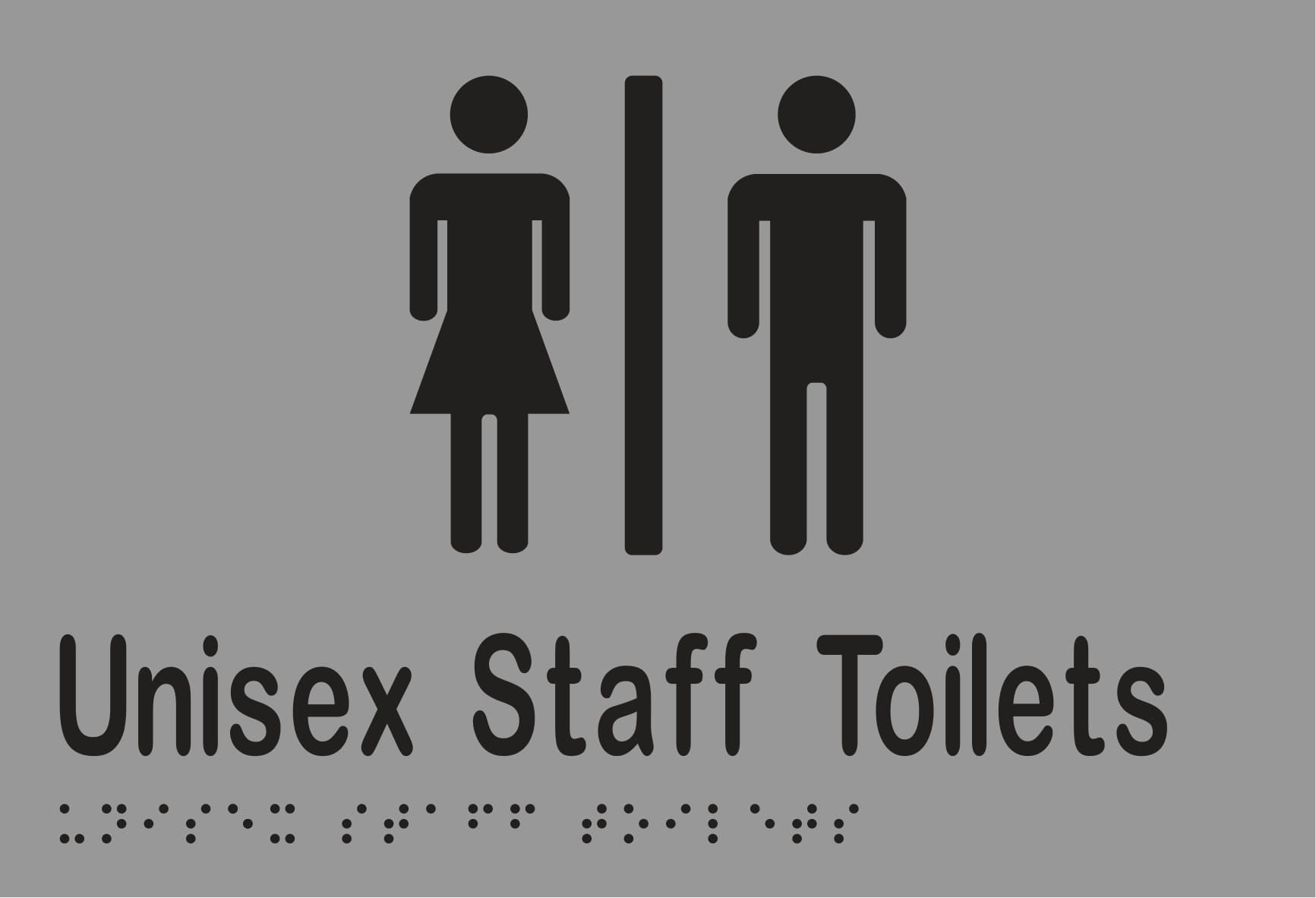 Unisex Staff Toilets Divided Braille 220mmW x 150mmH