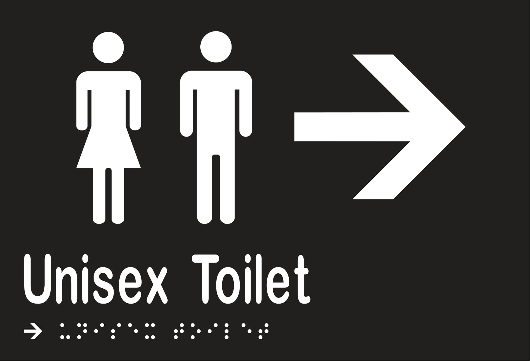 Unisex Toilet & Right Arrow Braille