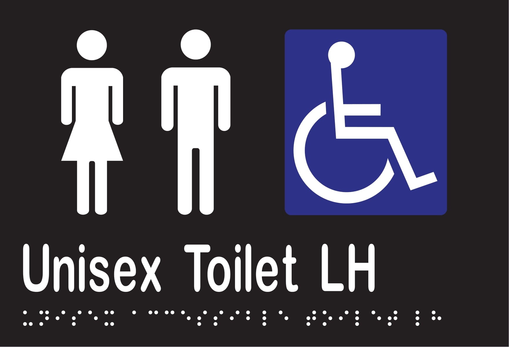 Unisex Accessible Toilet LH Braille