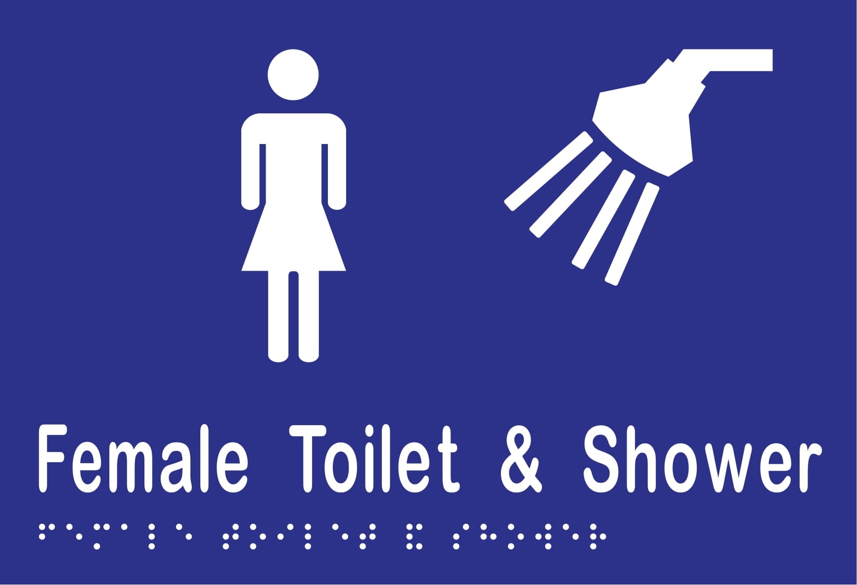 Female Toilet & Shower Braille 220mmW x 150mmH