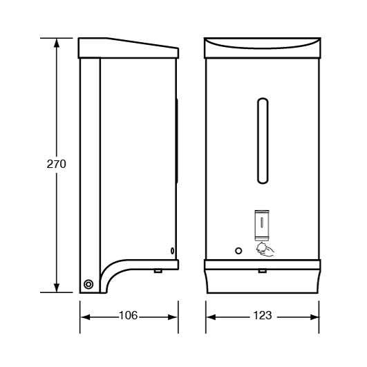 Hygiene Station - Stand in Designer Black & Sanitiser Dispenser Kit in Stainless Steel