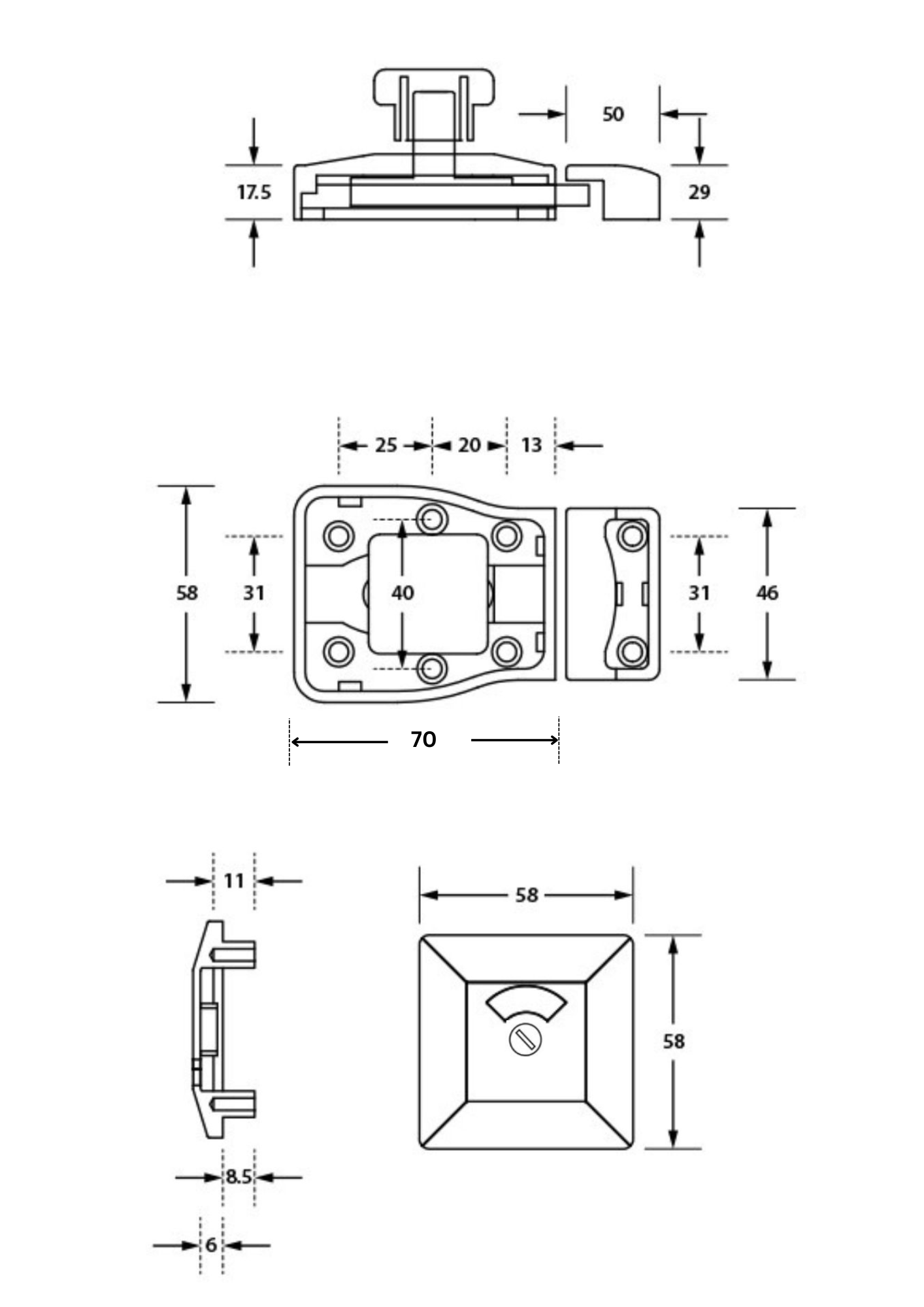 Moda Lock & Emergency Release Indicator Set in Antimicrobial