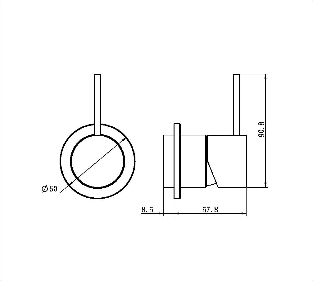 Mecca Shower Mixer 60mm Handle Up Plate Trim Kits Only