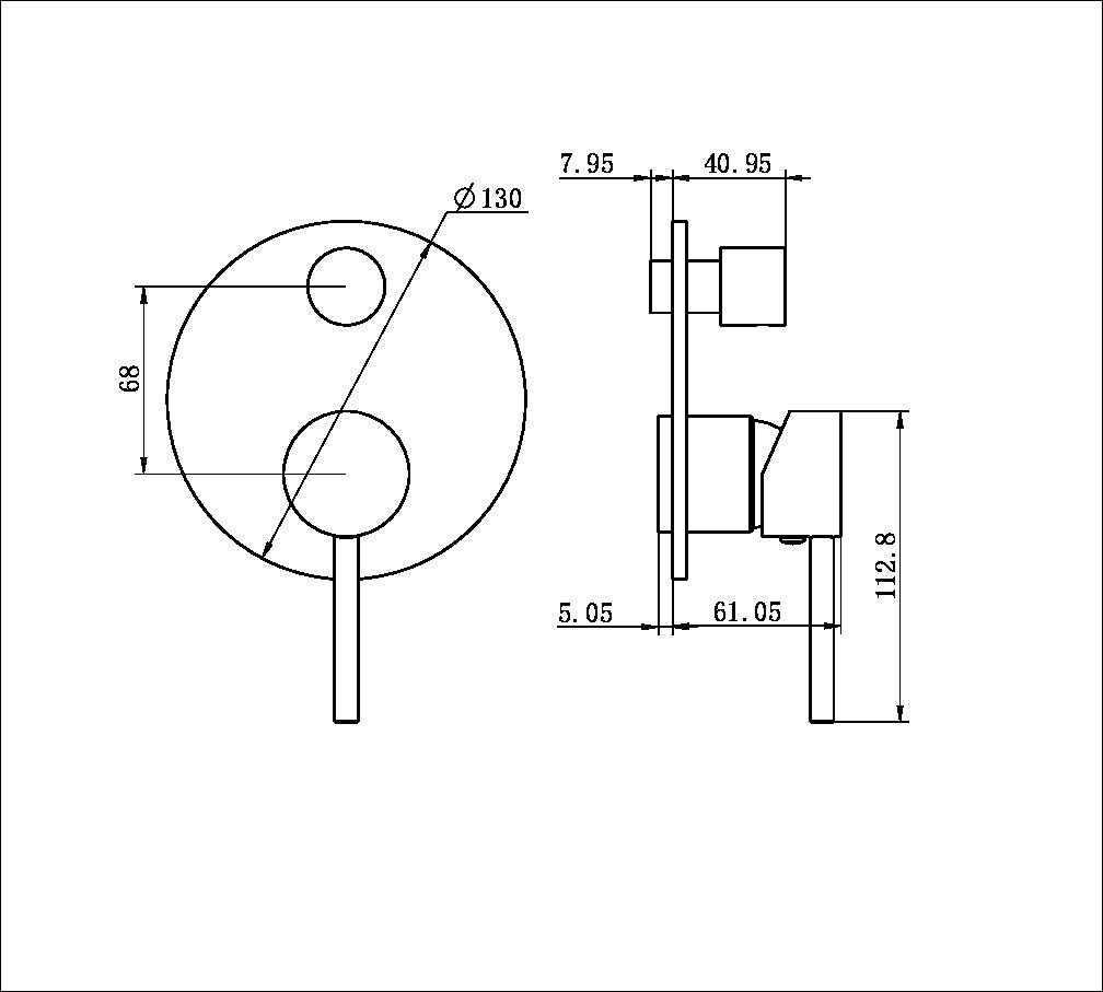 Dolce Shower Mixer With Divertor Trim Kits Only