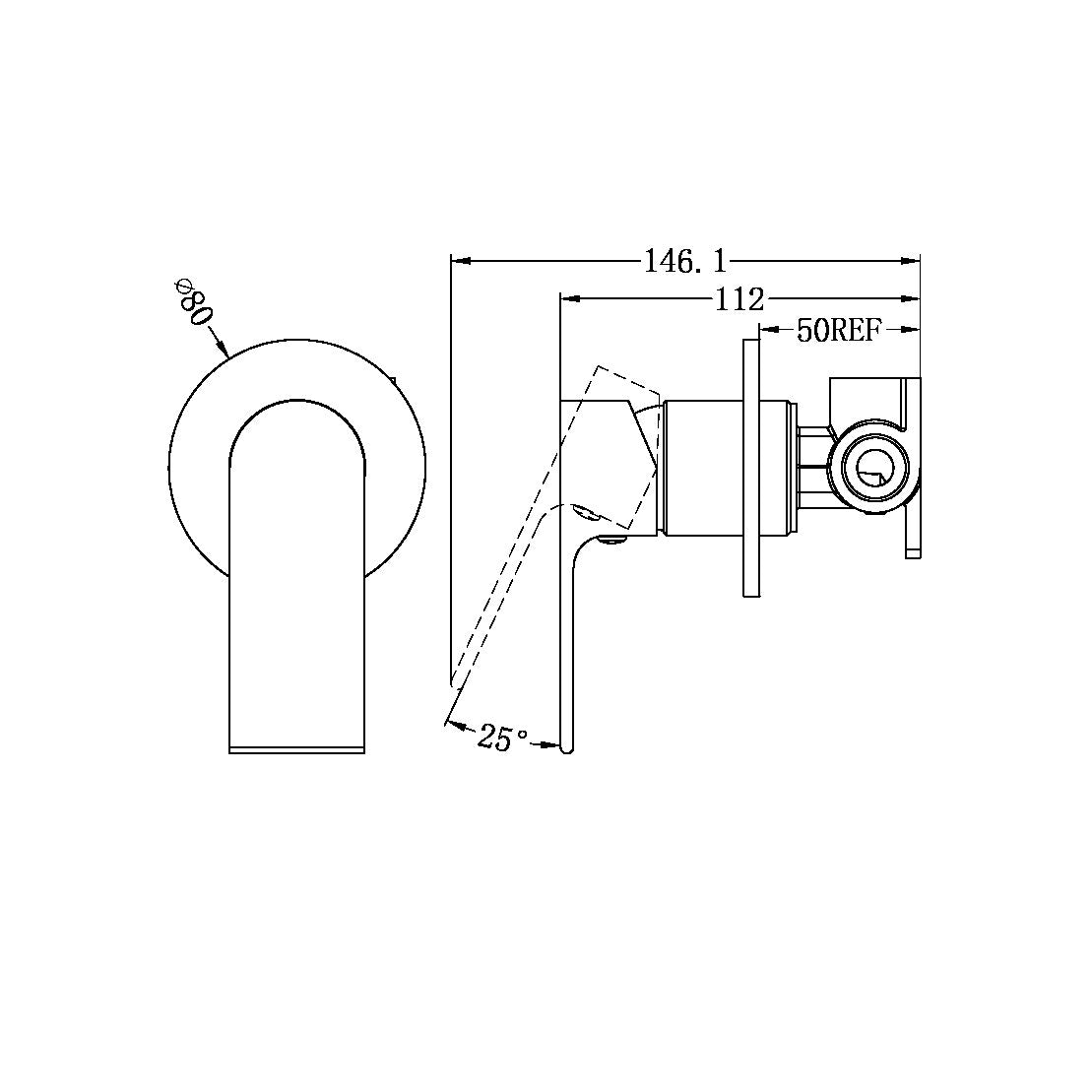 Bianca Shower Mixer 80mm Plate