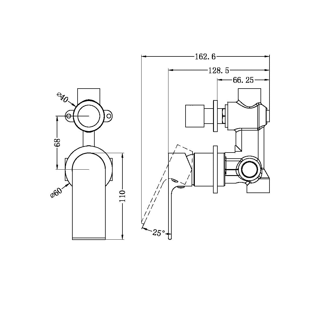 Bianca Shower Mixer With Divertor Separate Back Plate