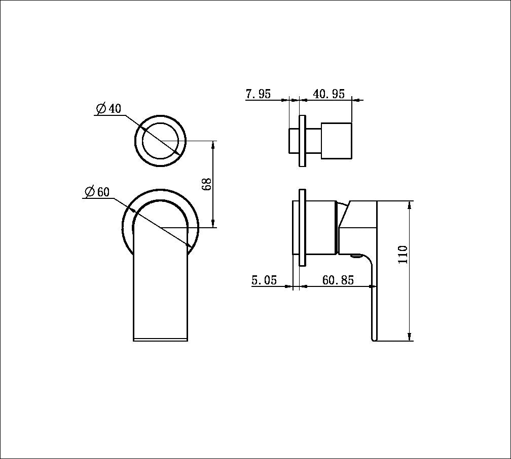 Bianca Shower Mixer With Divertor Separate Back Plate Trim Kits Only