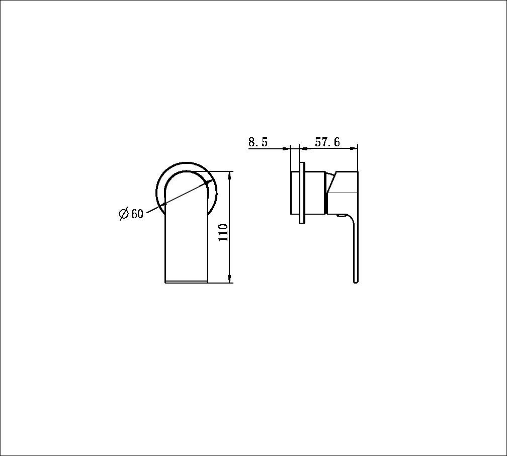 Bianca Shower Mixer 60mm Plate Trim Kits Only