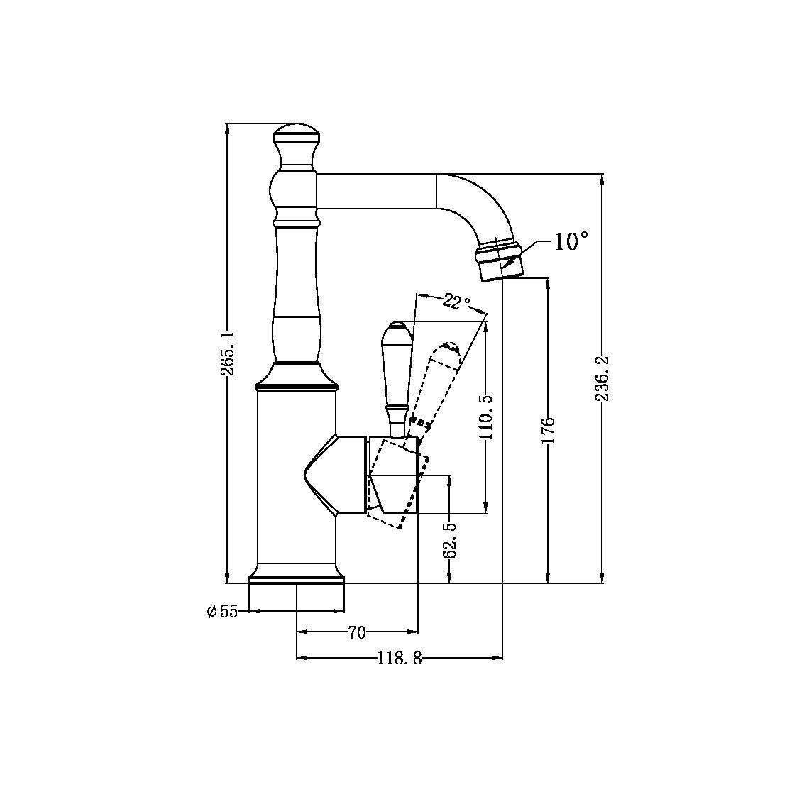 York Basin Mixer With Metal Lever