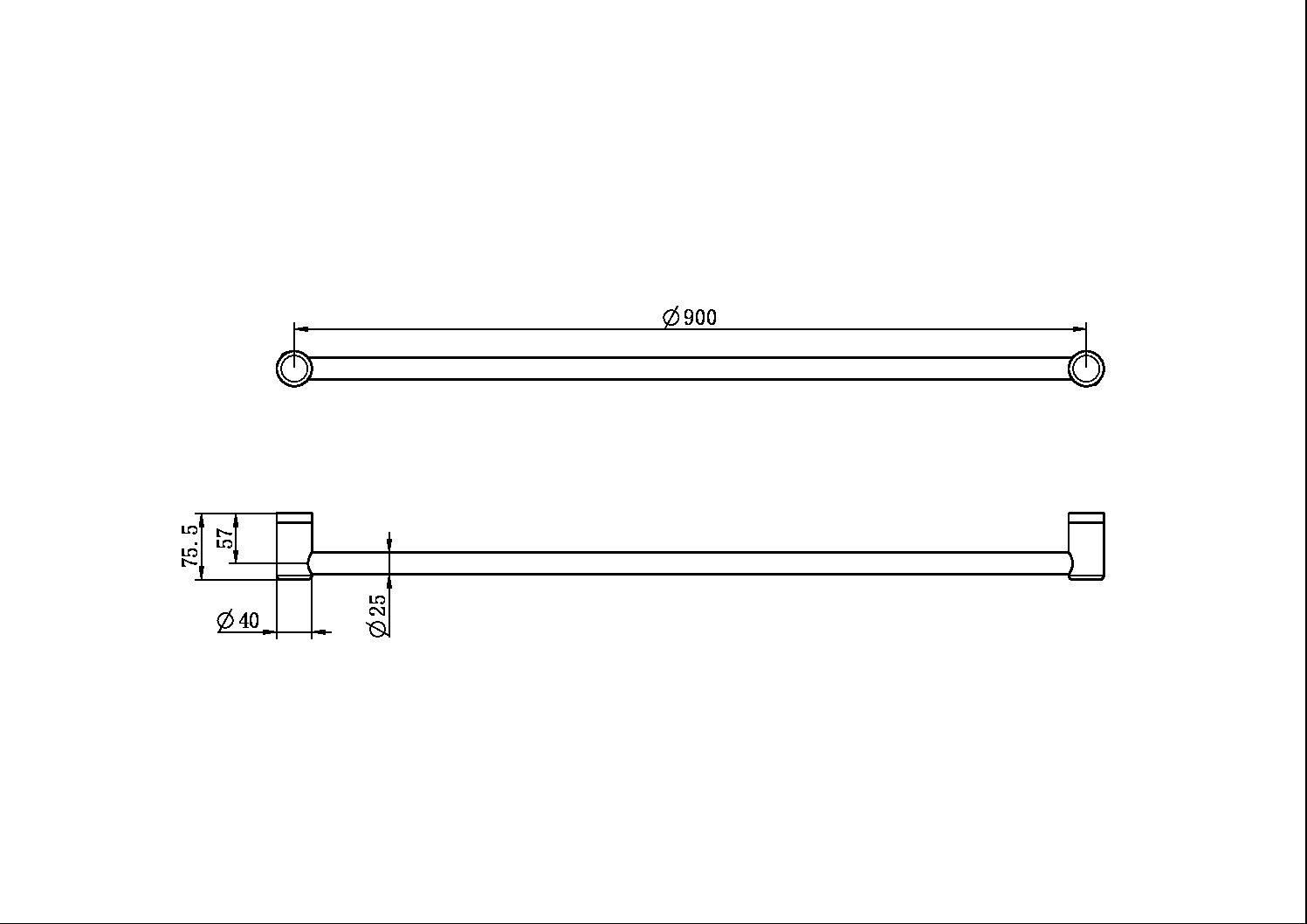 Mecca Care 25mm Grab Rail 900mm