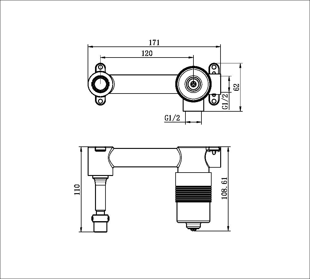 Project 35mm Universal Wall Basin/bath Mixer Body Only