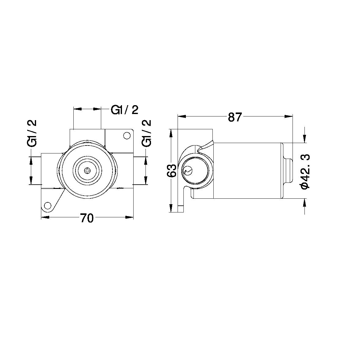 Premium 35mm Universal Shower Mixer Handle Up Body Only