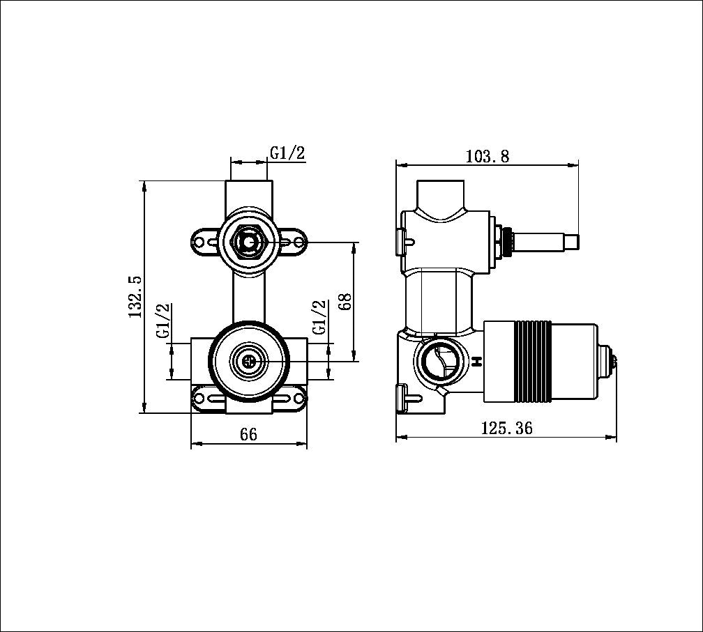 Project 35mm Universal Shower Mixer With Divertor Body Only