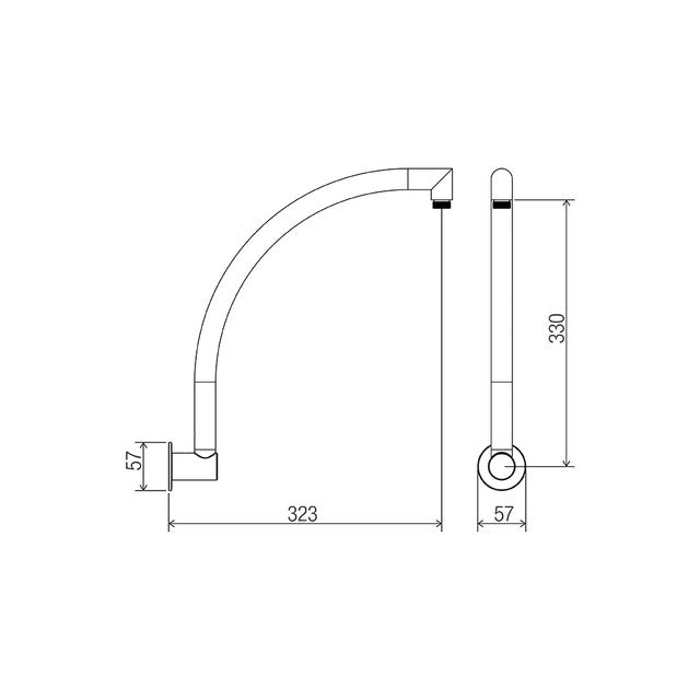 Swivel Swan Neck Arm Matte Black