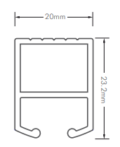 2000mm Straight Shower Curtain Track System