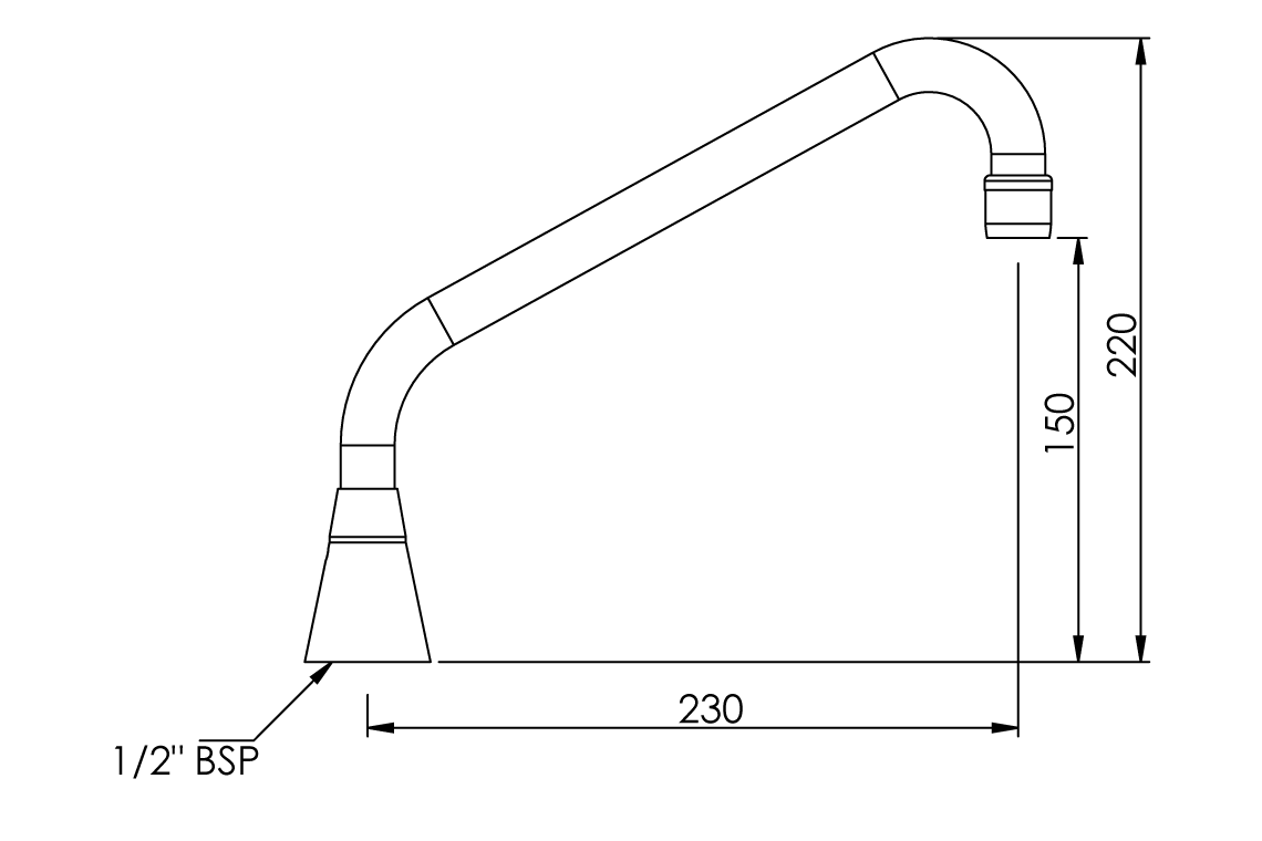 Classic Hob Mounted Standard Sink Spout