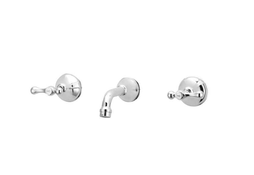 Basin Lever Bath Set Chrome Quarter Turn