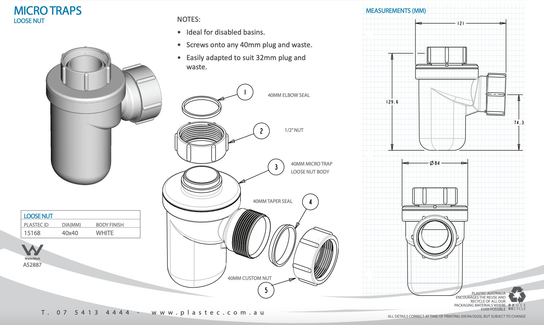 40mm Micro Trap Loose Nut