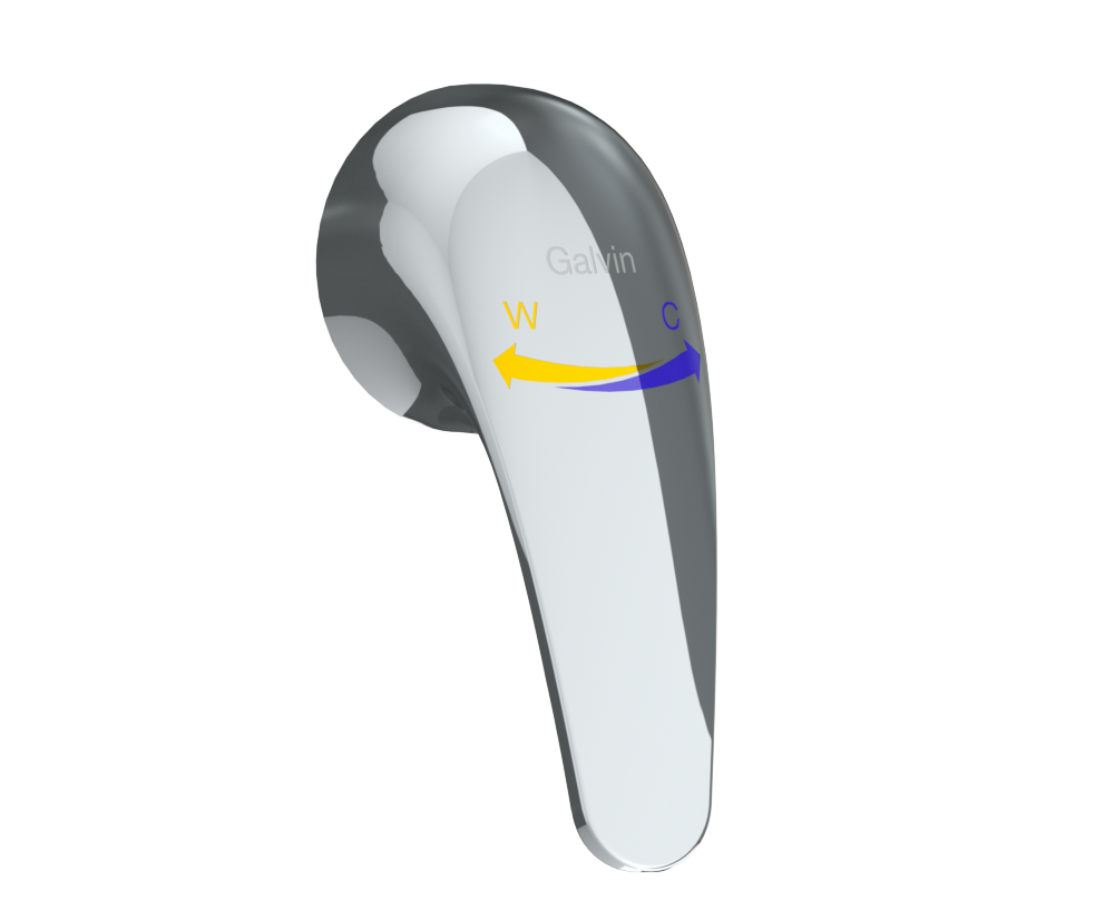 Clinilever® CP-BS Hospital Single Lever Handle Assembly - Warm/Cold