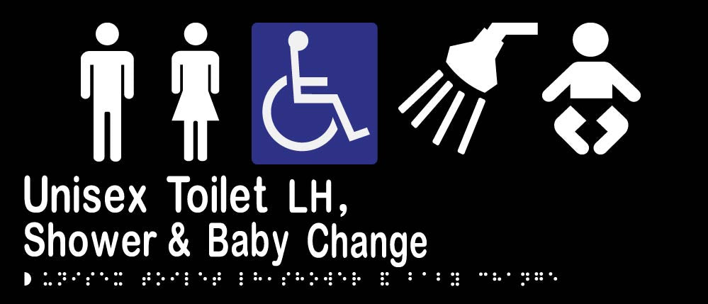 Unisex Accessible Toilet LH, Shower & Baby Change