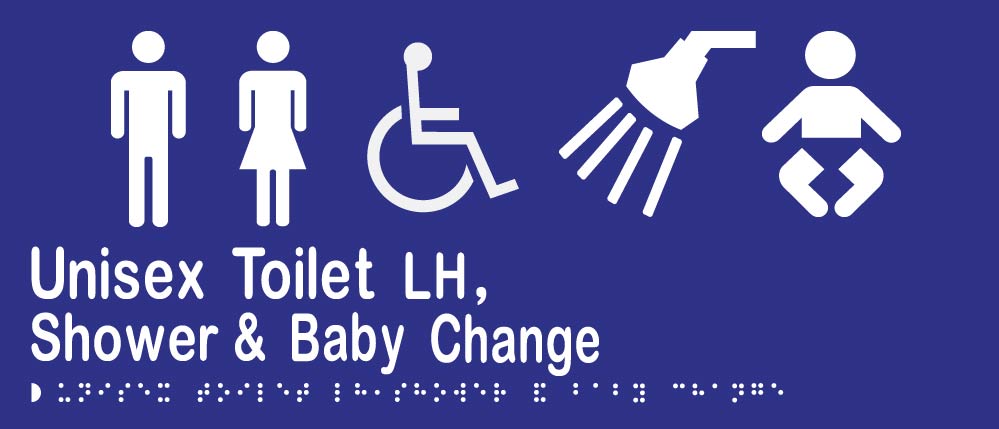 Unisex Accessible Toilet LH, Shower & Baby Change